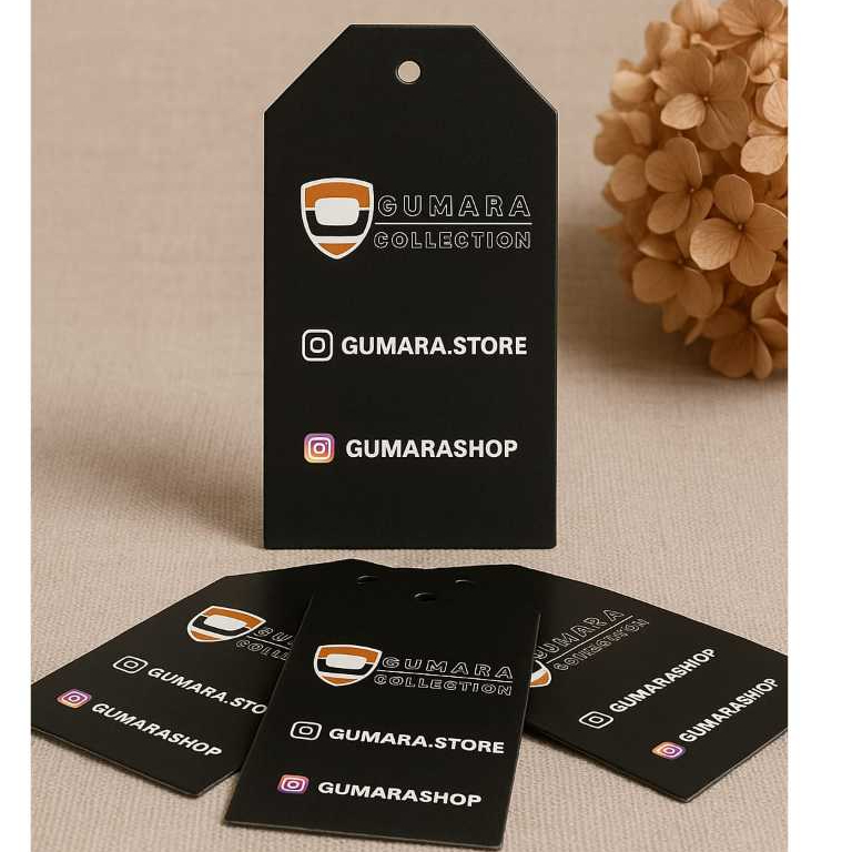 

Free Desain costum Hangtag Tipis Premium Artpaper Kualitas Top Minima lOrder Hanya Muali Dari1200Pcs