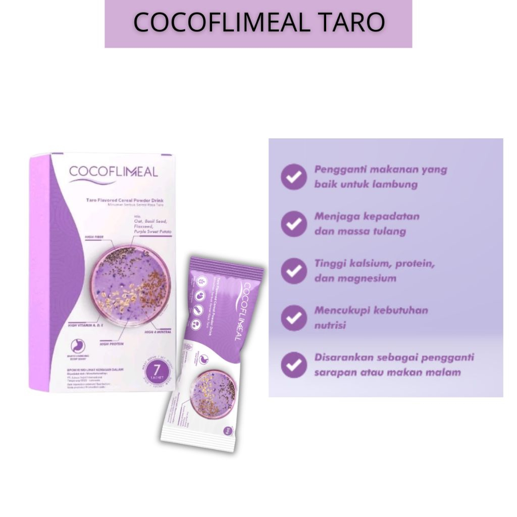 

Cocoflimeal Choco Taro Isi 7 Sachet minuman kesehatan tubuh