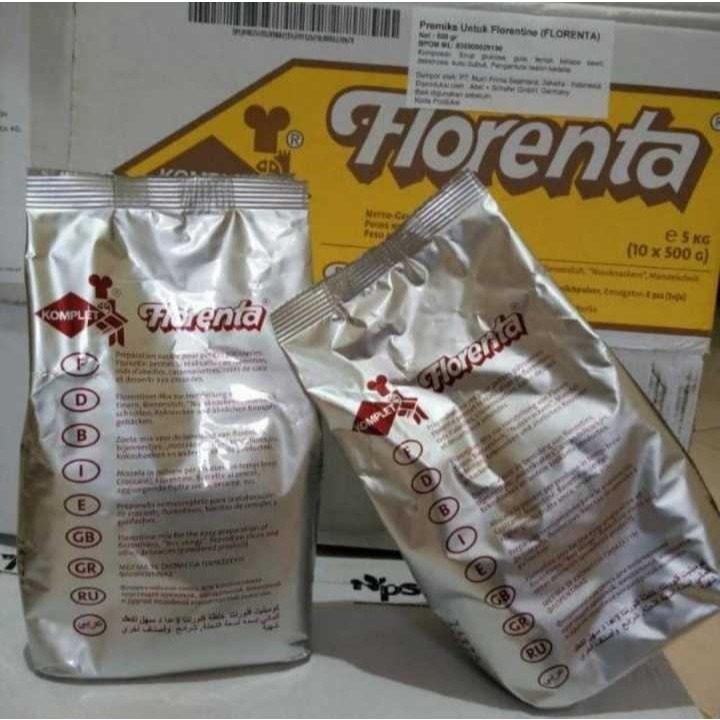

KOMPLET TEPUNG FLORENTA KEMASAN POUCH 500GR X 10 = 1 DUS,TEPUNG FLORENTIN