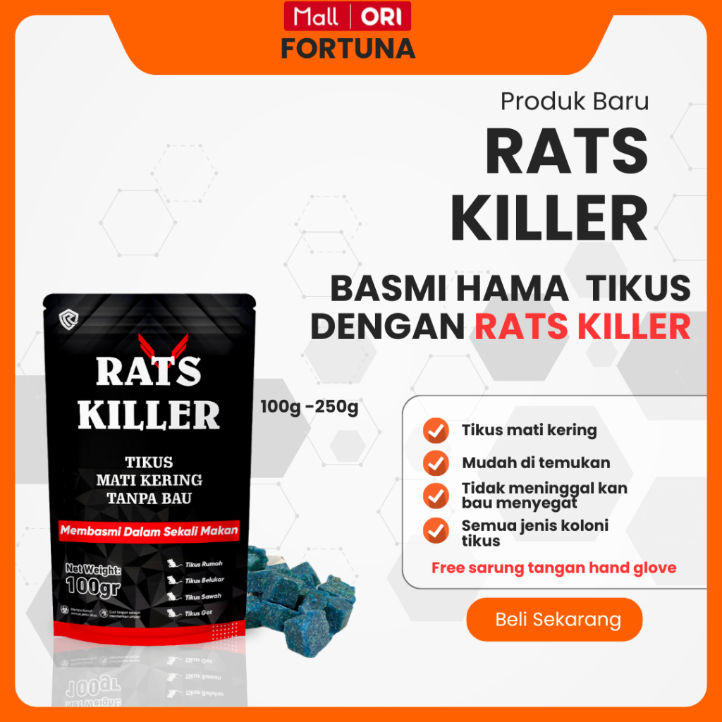 RatKiller Rat Killer Racun Tikus Mati Kering Tanpa Bau / Umpan Pembasmi Tikus