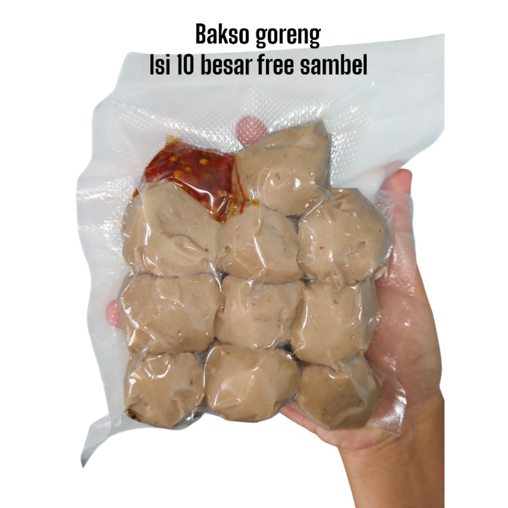 

Bakso goreng besar isi 10pcs free sambel, BISA COD | Bakso goreng ayam