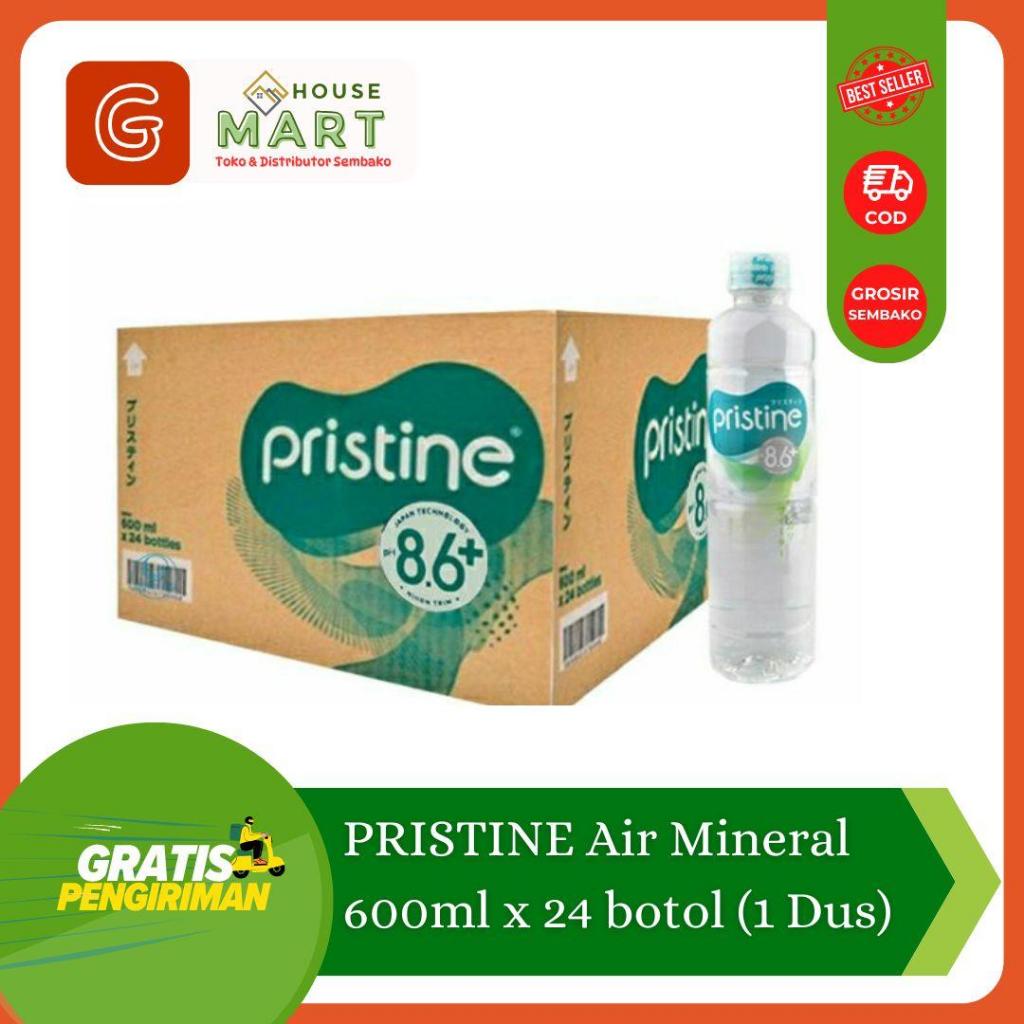 

[1 Dus] Pristine 8.6+ Air Mineral 600ml x 24 Botol Air Minum pH Tinggi Alkali Kemasan Kardus Box