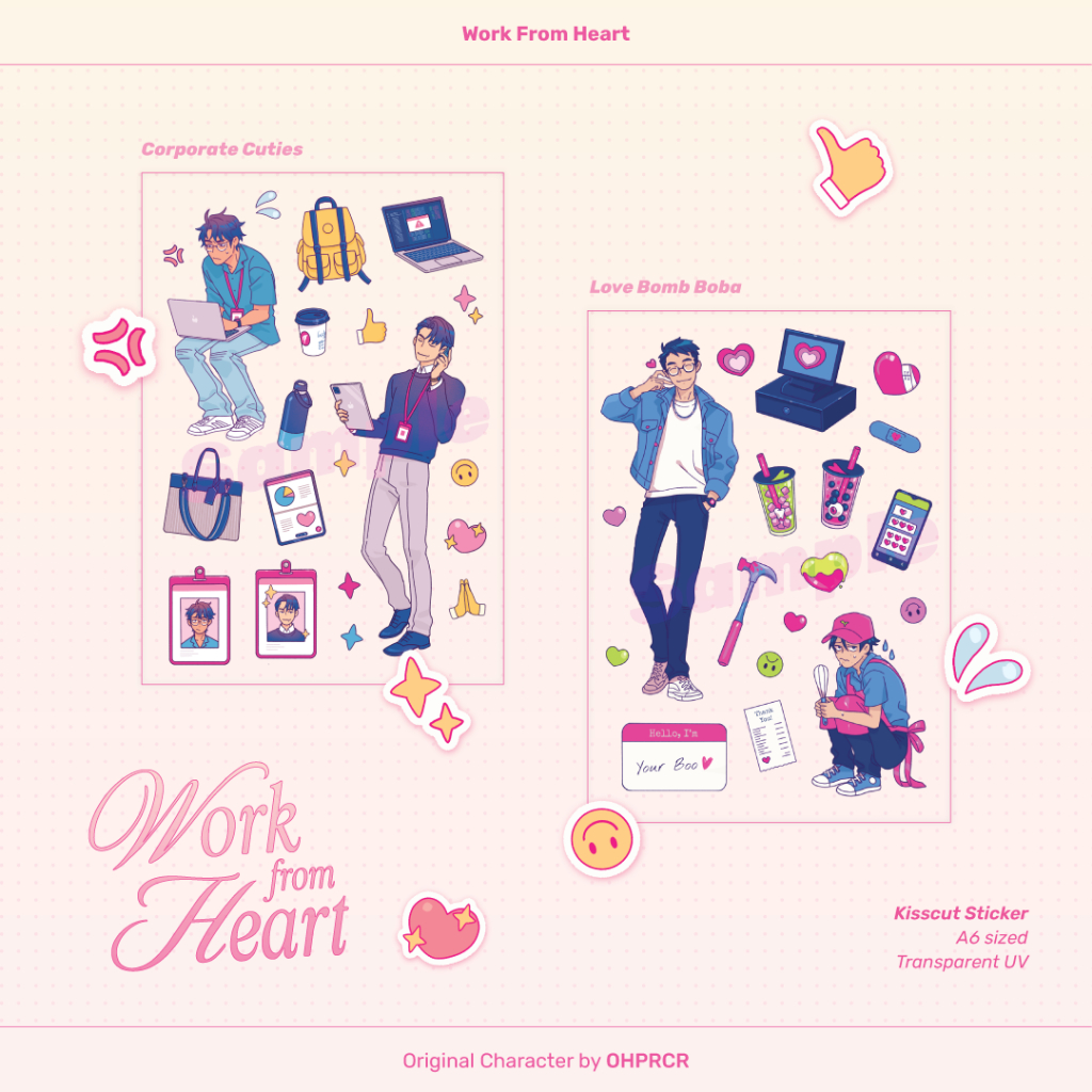 

OHPRCR - Work From Heart Transparent Sticker Sheet