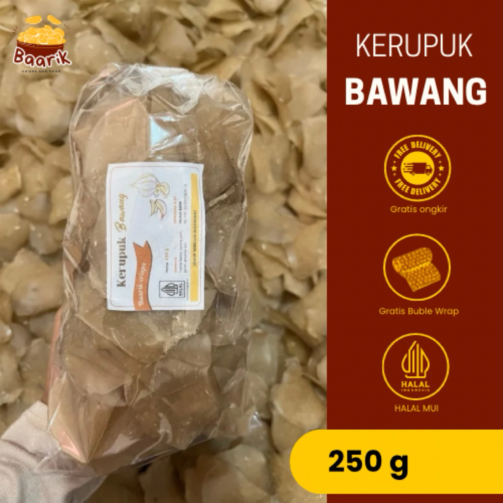 

Kerupuk Bawang Mentah Baarik Food (250 g) - HALAL MUI - Kerupuk Bawang Asli