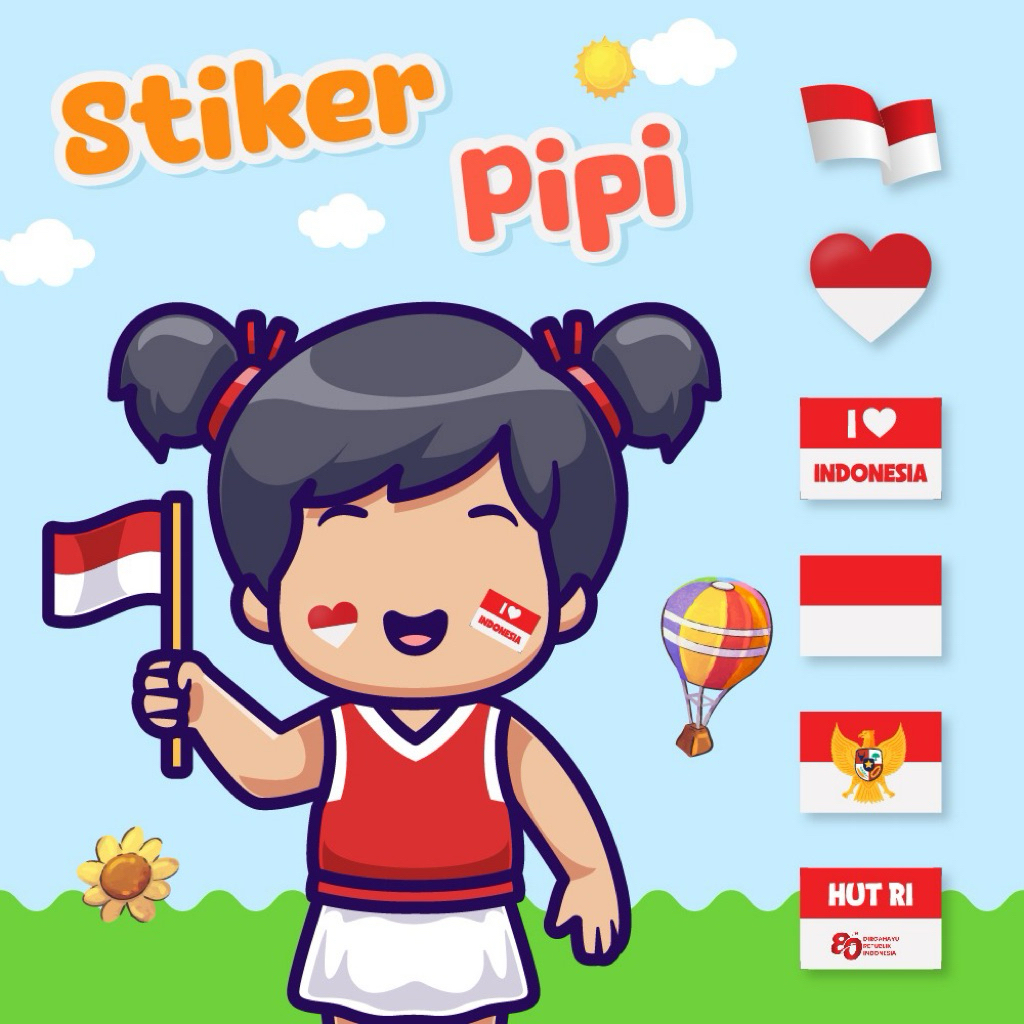 

STIKER PIPI MERAH PUTIH HUT RI AGUSTUSAN