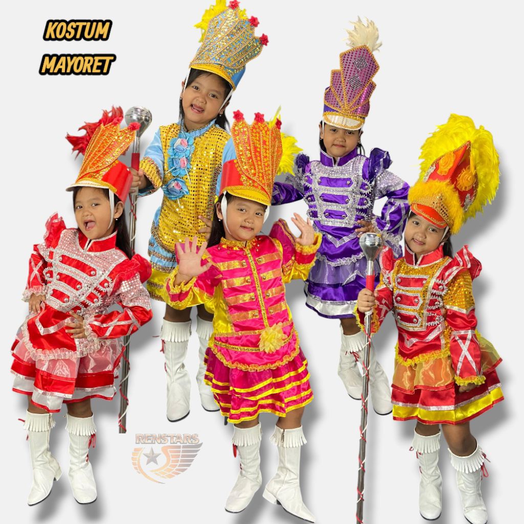 Baju Mayoret Anak + Topi + Bulu TK SD