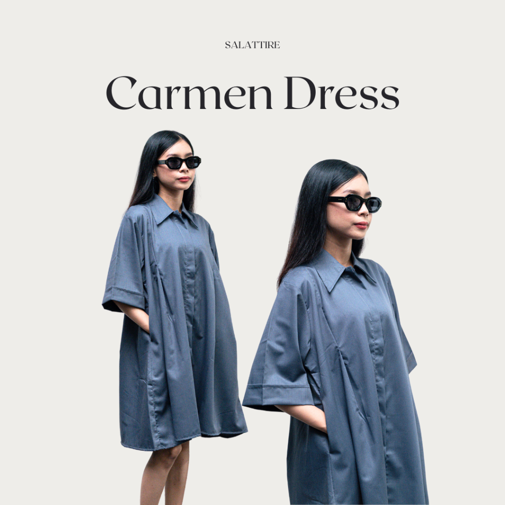 Salattire Carmen Shirt Dress / Terusan Kemeja Dresss Katun Wanita Casual