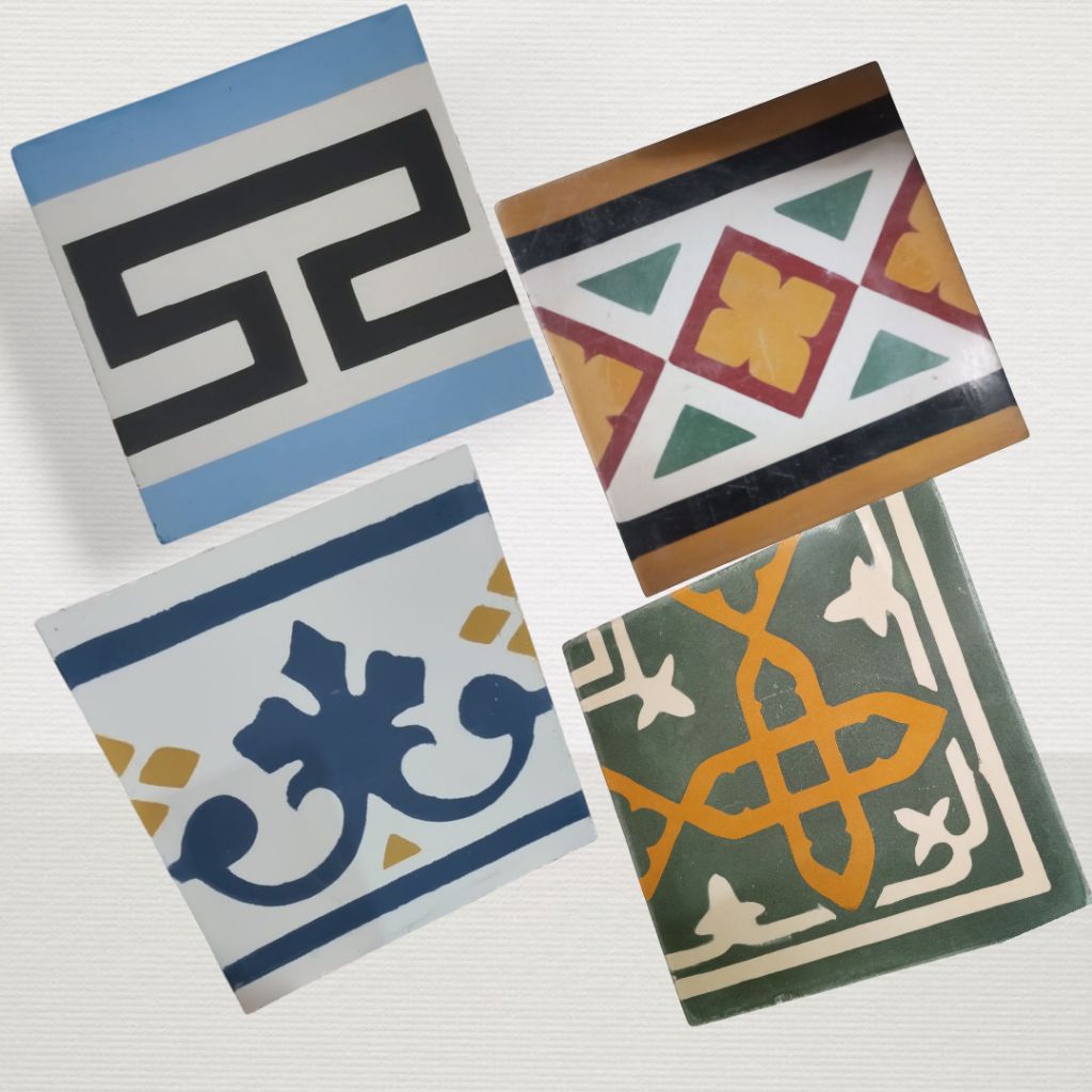 Ubin Keramik Lis Klasik Tegel Motif Border dan Corner Size 20x20cm