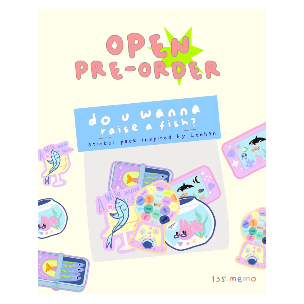 

[ready stock] "do you wanna raise a fish" sticker pack