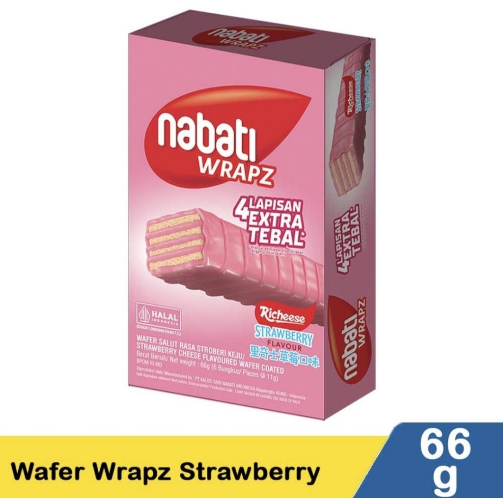 

Nabati Wafer Wrapz Rasa Strawberry Flavour 66 gram