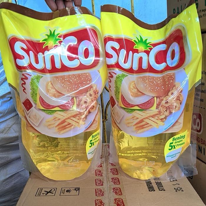 

LANGSUNG KIRIM MINYAK GORENG SUNCO 2 LITERAN ISI 6 POUCH PER KARTON