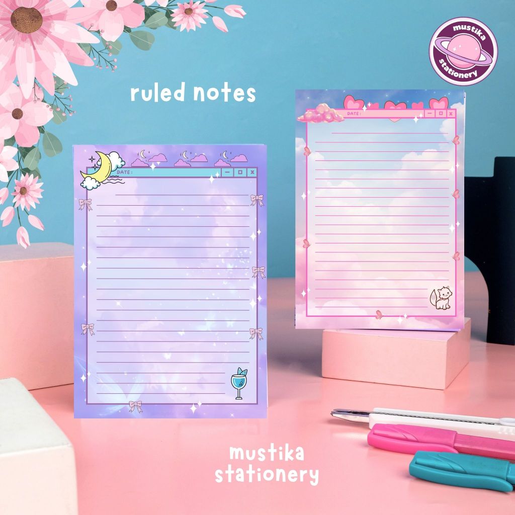 

MS Buku Catatan Bergaris A6 Aesthetic Ruled Notes 30 Lembar