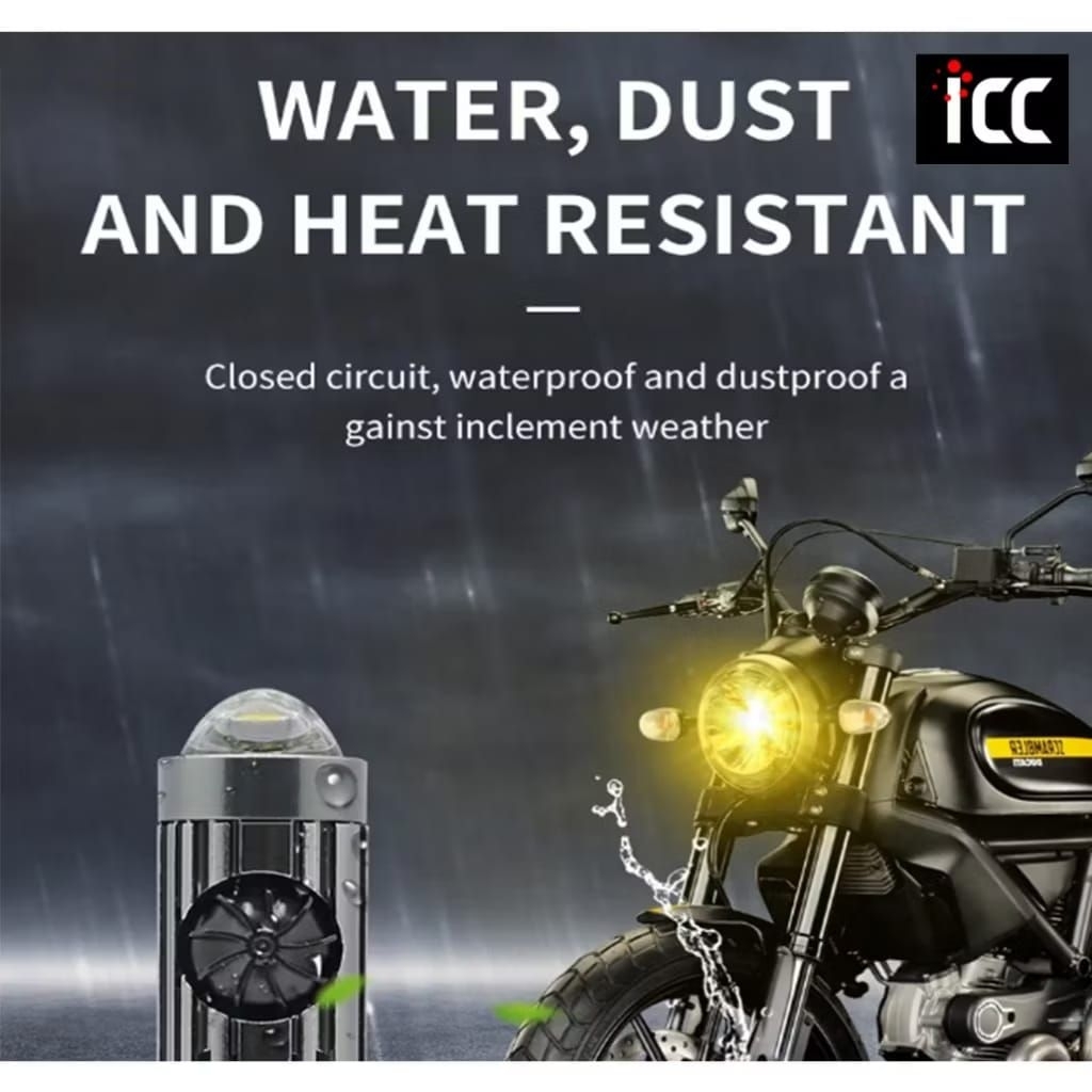 LAMPU LED H6 LASER TORNADO KIPAS DEVIL EYE BIRU ICC MOTORCYCLE