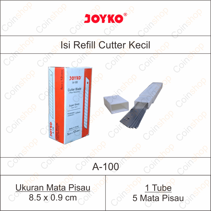 

Joyko A100 A-100 Isi Cutter Kecil Refill Blade Per Tube
