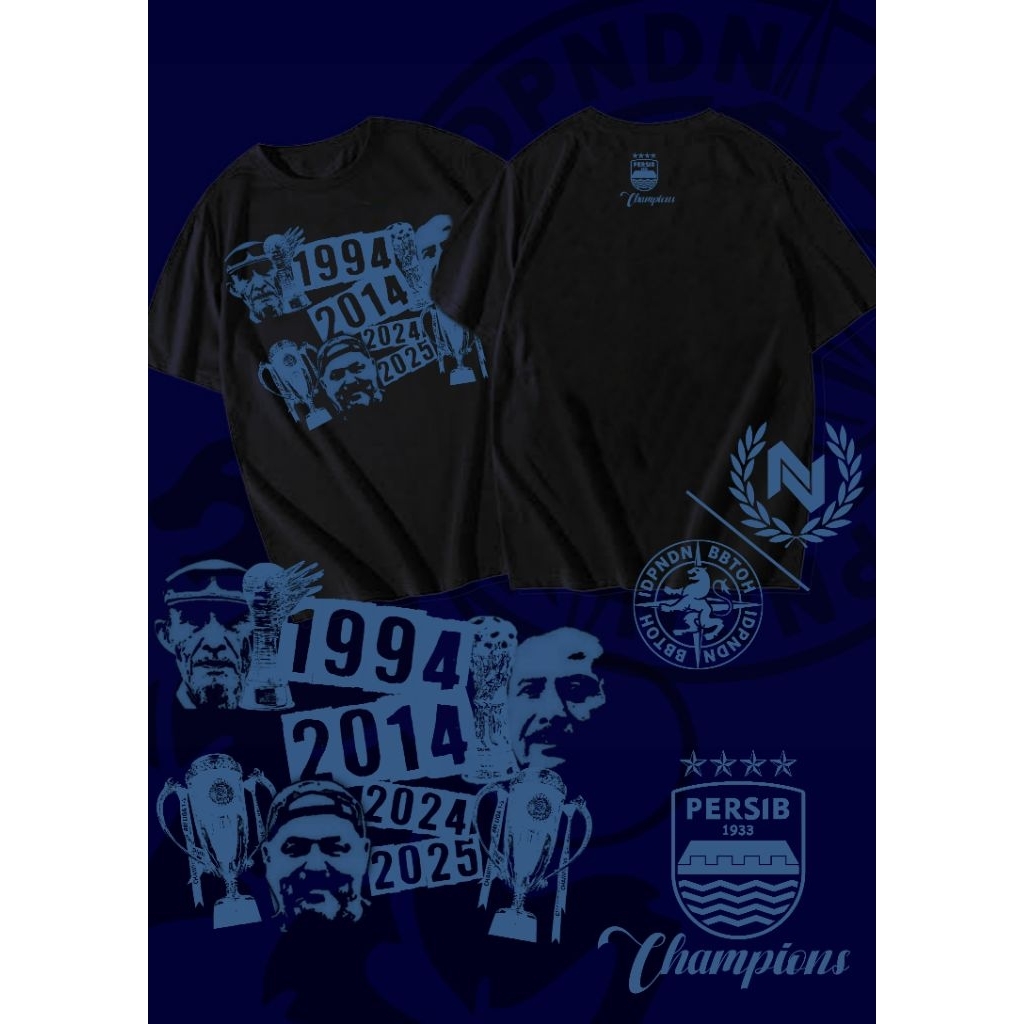 Original tshirt PERSIB JUARA (Bertanda Tangan Asli Pemain)