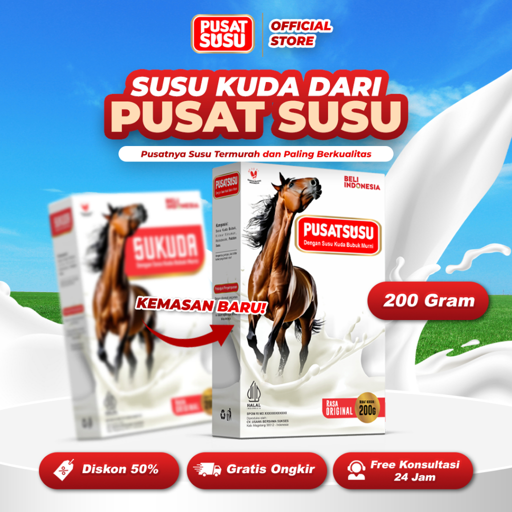 

PUSAT SUSU - SUSU KUDA Susu Kuda Liar Lombok Murni Kolostrum 200 Gram