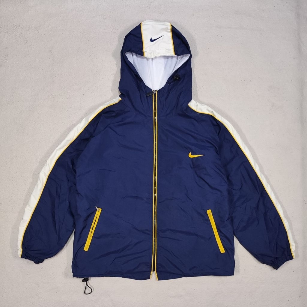 Nike Vtg 90s Spell Out Swoosh Embroidery Windbreaker Jacket Sportswear