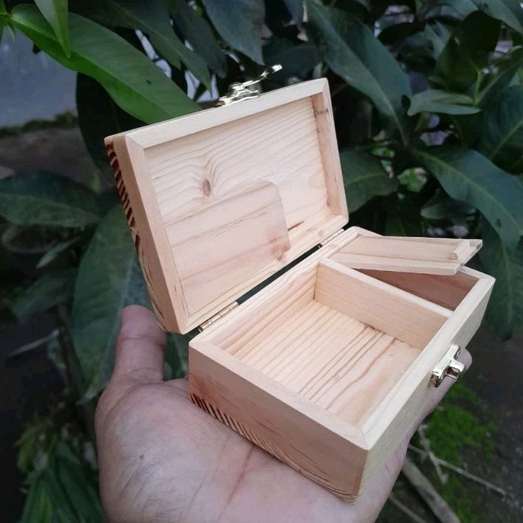 kotak kayu/slepen kayu/box kayu/kotak linting ukuran 12 x 7 x 3,5