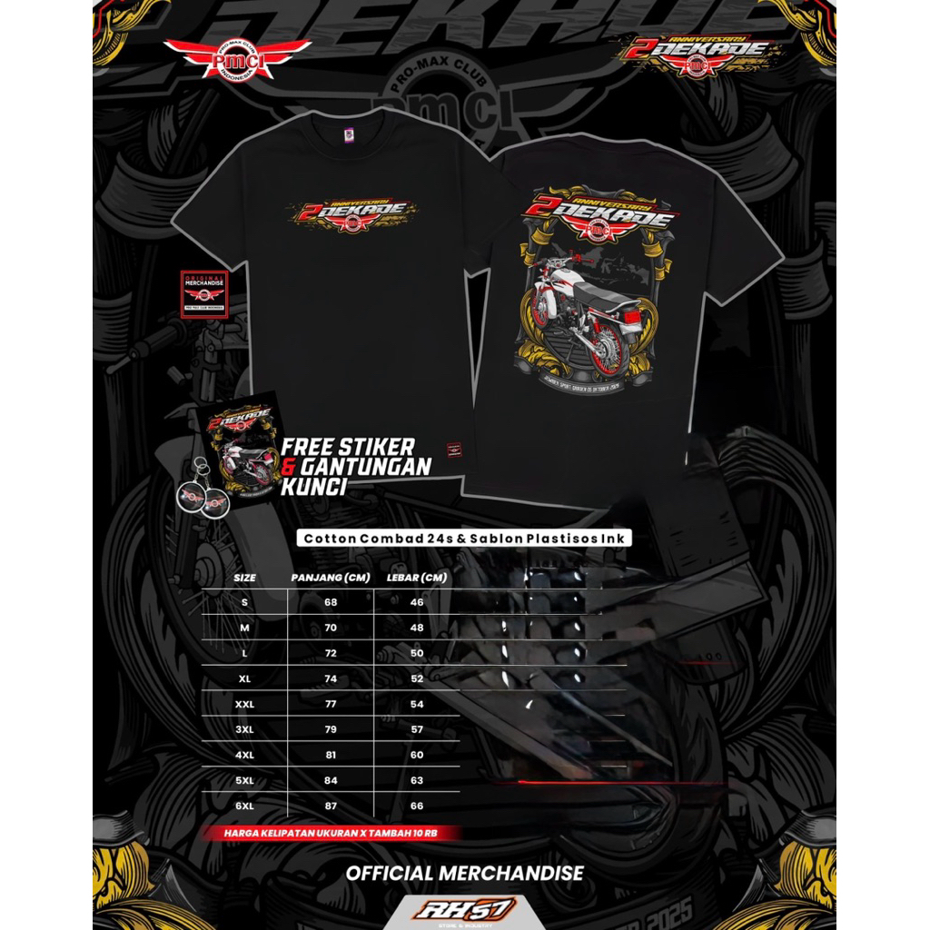 Kaos ACARA 2 DEKADE PMCI JEMBER Original Tgl 2 November 2025 FREE Stiker+GANCI