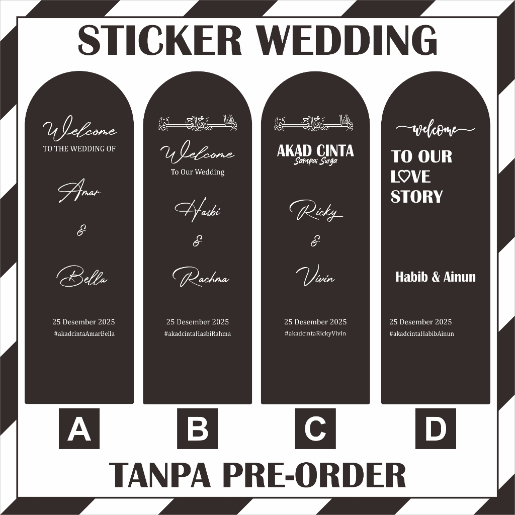 

Sticker Wedding / Engagement Sign Mirror Lebar 30cm 40cm 50cm 60cm Sticker Welcome Sign Kaca Akrilik