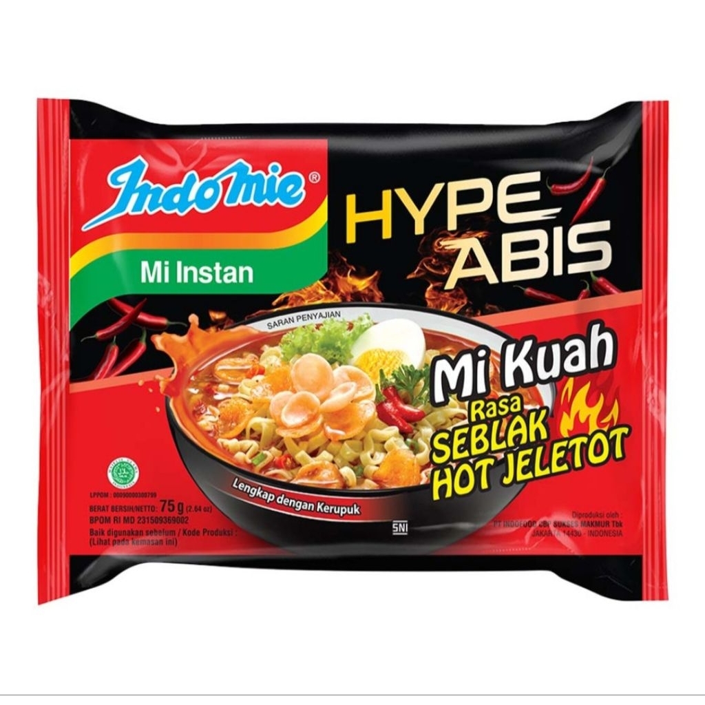 

Indomie Hype Abis Mi Instan Seblak Hot Jeletot 75 g