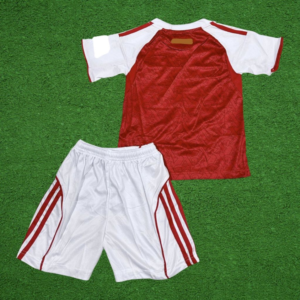 Kids Jersey Home 2025/2026 Grade Ori Setelan Baju Bola Anak Usia 3-12 Tahun Merah & Putih plus Names