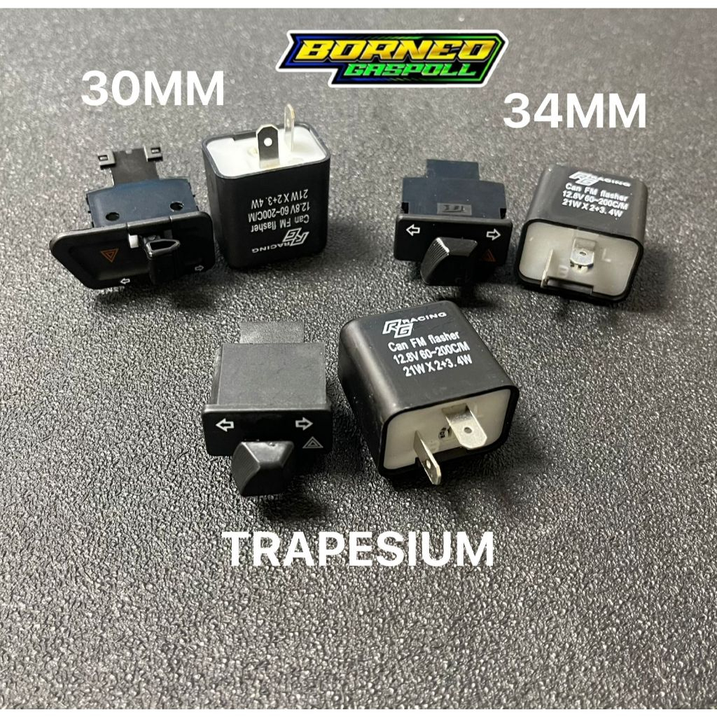 Saklar Tombol Hazard 3 In 1 Saklar Tambahan Lampu Sein Kedip Hazart Motor Flasher Kedip Sein Motor B