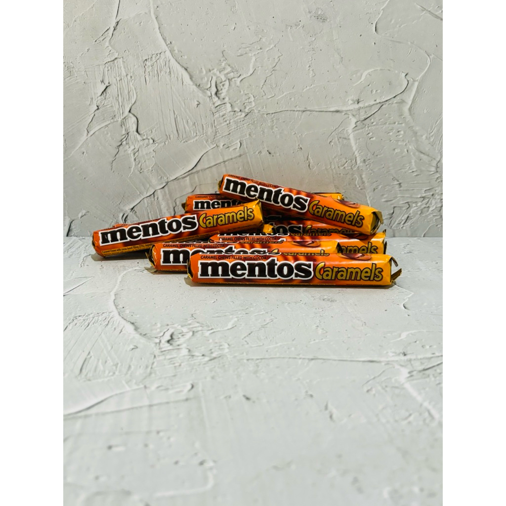 

Mentos Caramels permen premium 37.8g ori China, caramel chews filled with cocoa