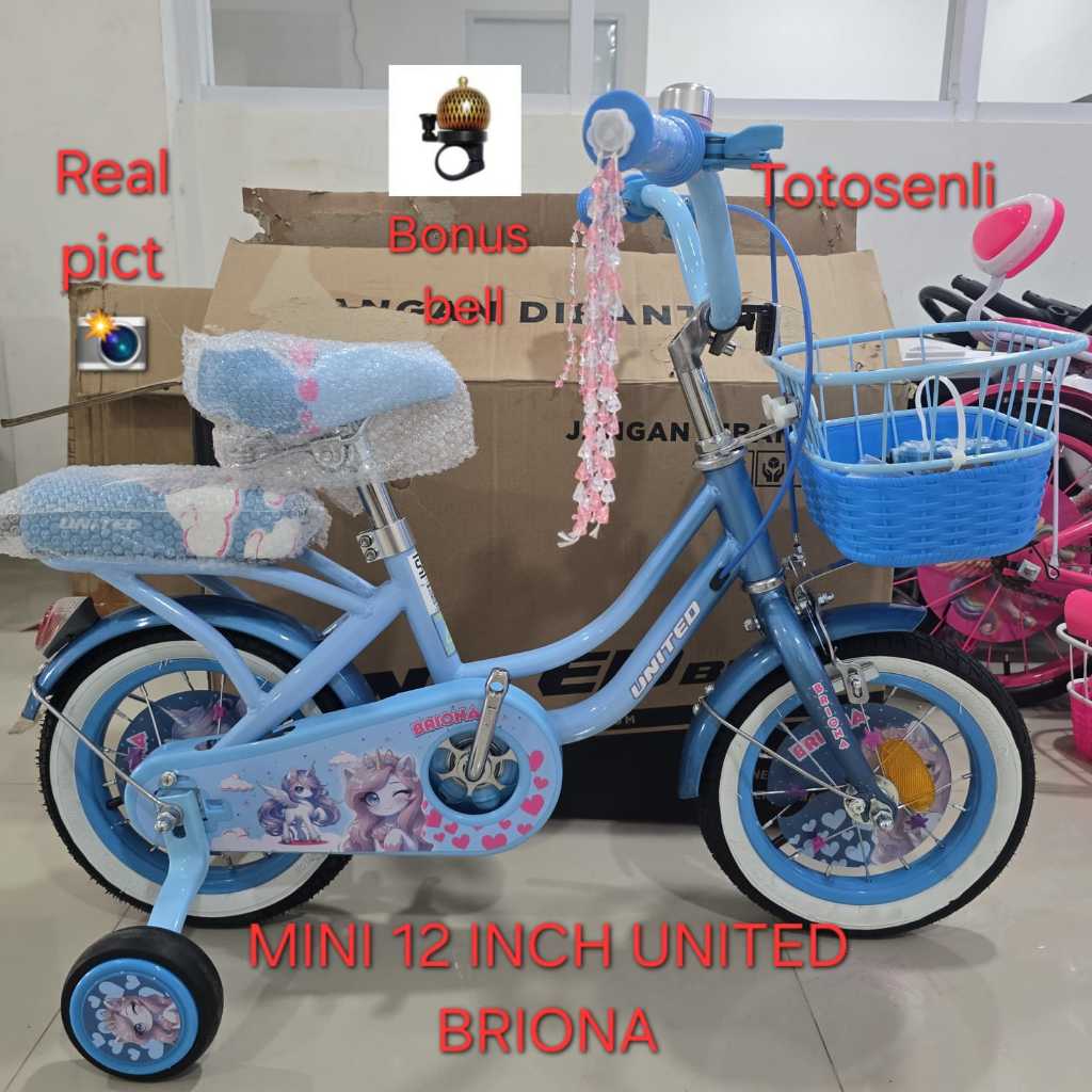 SEPEDA ANAK PEREMPUAN MINI 12 INCH UNITED BRIONA SEPEDA
