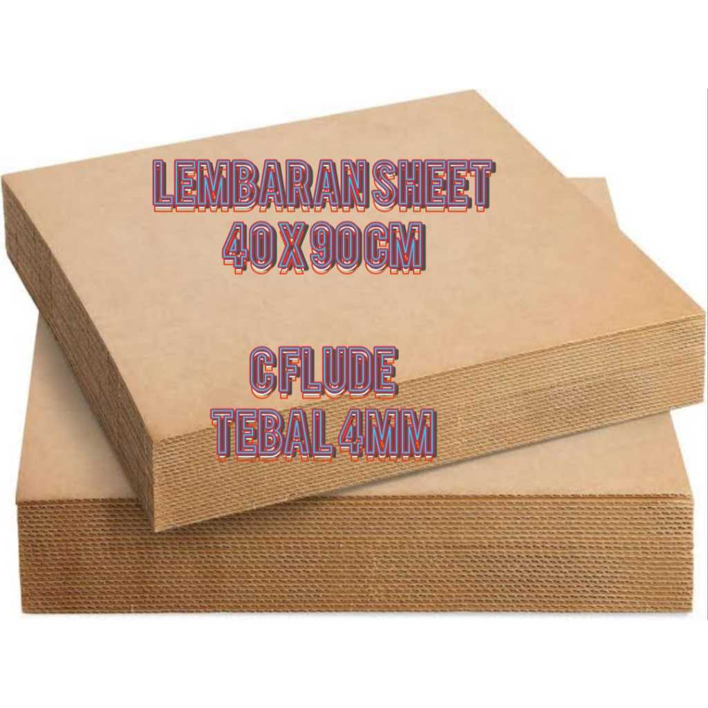 

KARDUS SHEET LEMBARAN 40 X 90 CM POLOS TEBAL 4MM C-FLUDE 90X40 CM / 40X90 CM