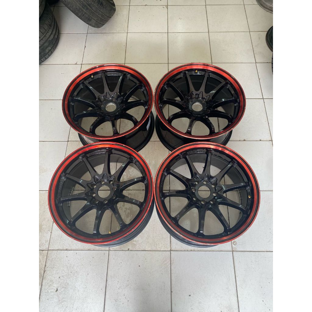 velg racing copotan model HIROSHIMA(HSR) R17 X8/9 8X100/114,3 ET40/35 BK/RED gratis ongkir