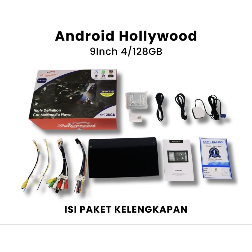 HU Android Mobil 9" Hollywood Ram 4/128GB Qled NFC