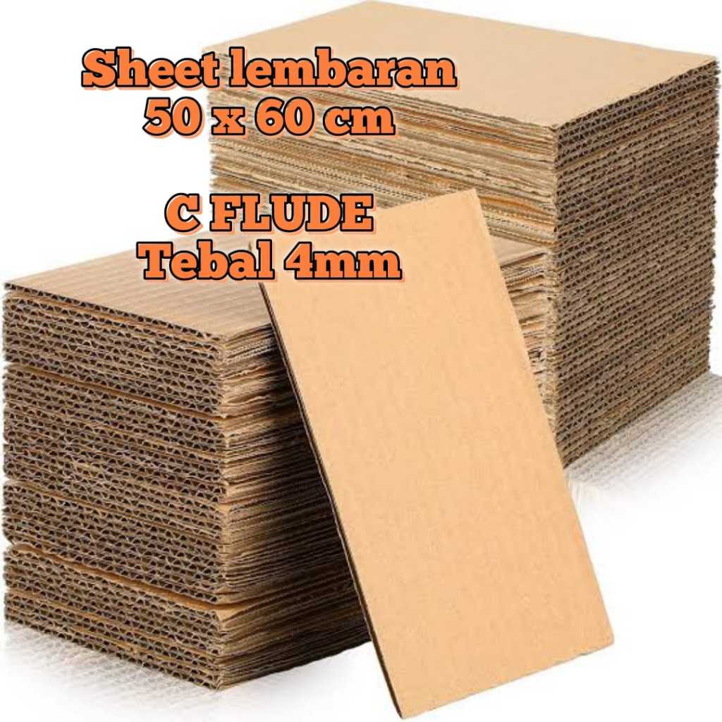 

KARDUS SHEET LEMBARAN 50 X 60 CM POLOS TEBAL 4MM C-FLUDE 60X50 CM / 50X60 CM