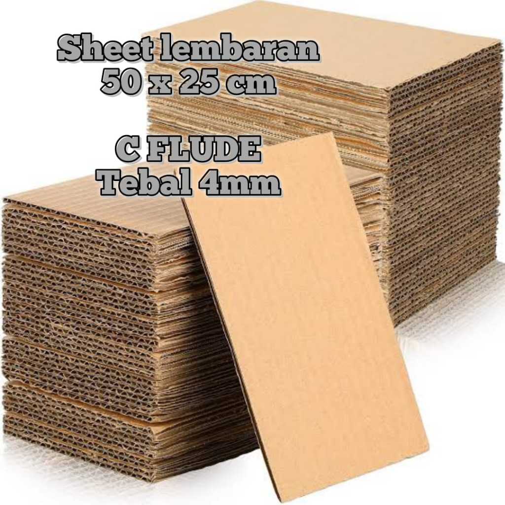 

KARDUS SHEET LEMBARAN 50 X 25 CM POLOS TEBAL 4MM C-FLUDE 25X50 CM / 50X25 CM