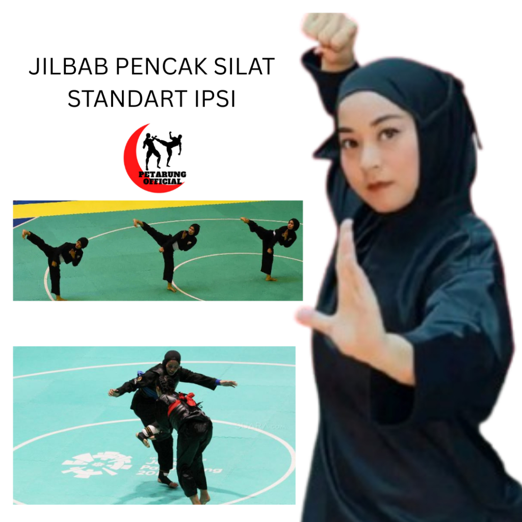 JILBAB PENCAK SILAT/ jilbab standar tanding Pencak Silat krudung silat standart ipsi