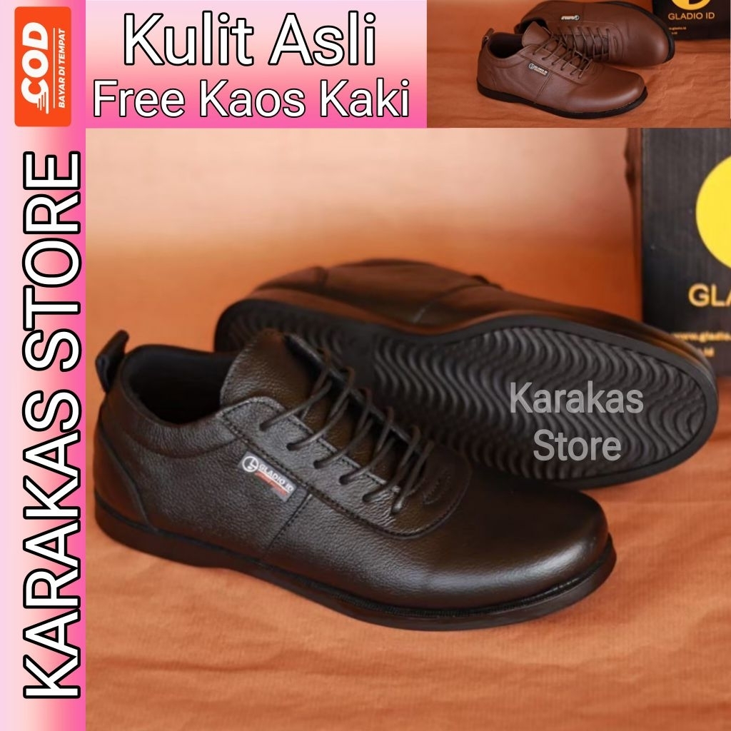 KARAKAS x Gladio Sepatu Formal Pria Kulit Bareto Murah