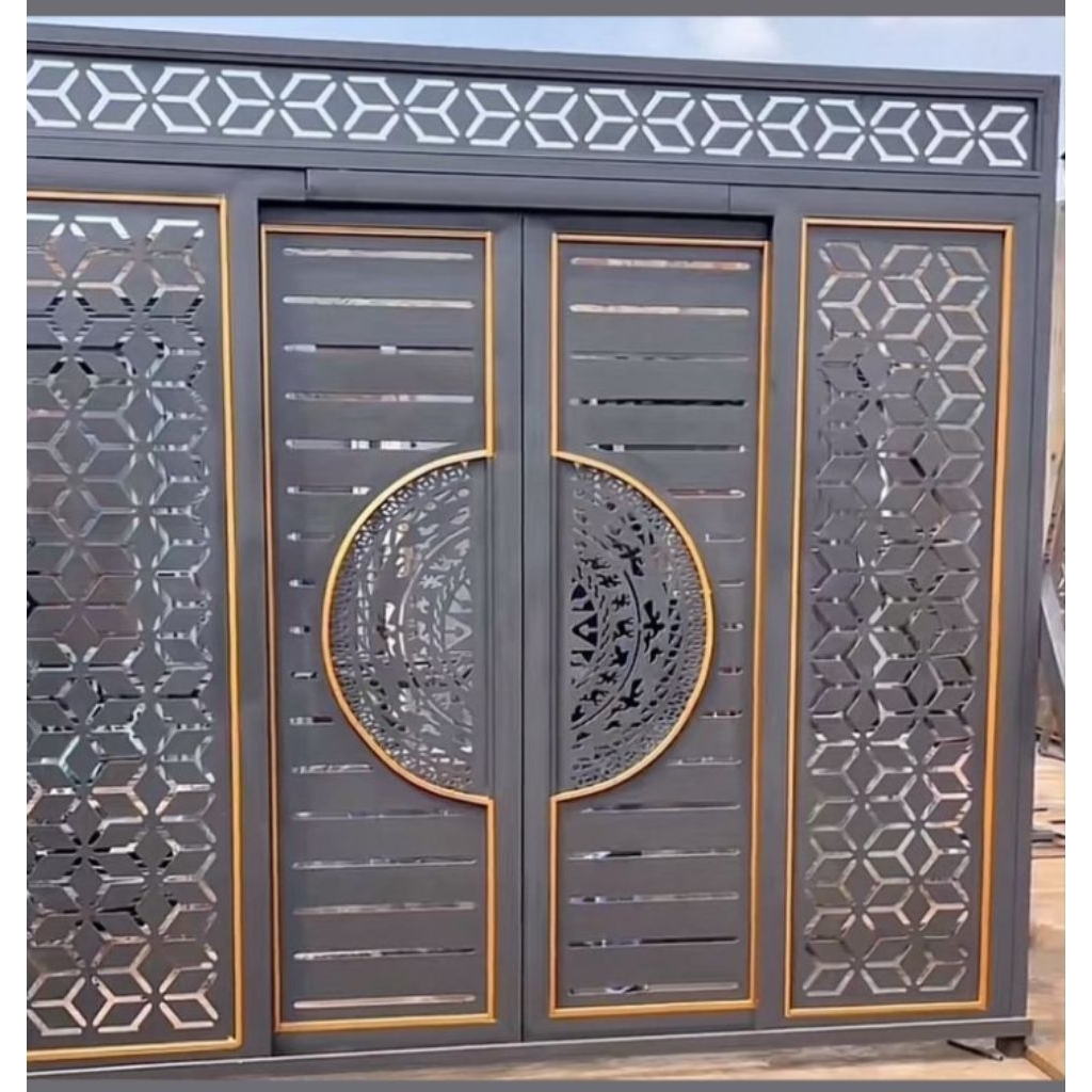 pagar cutting laser rumah minimalis modern