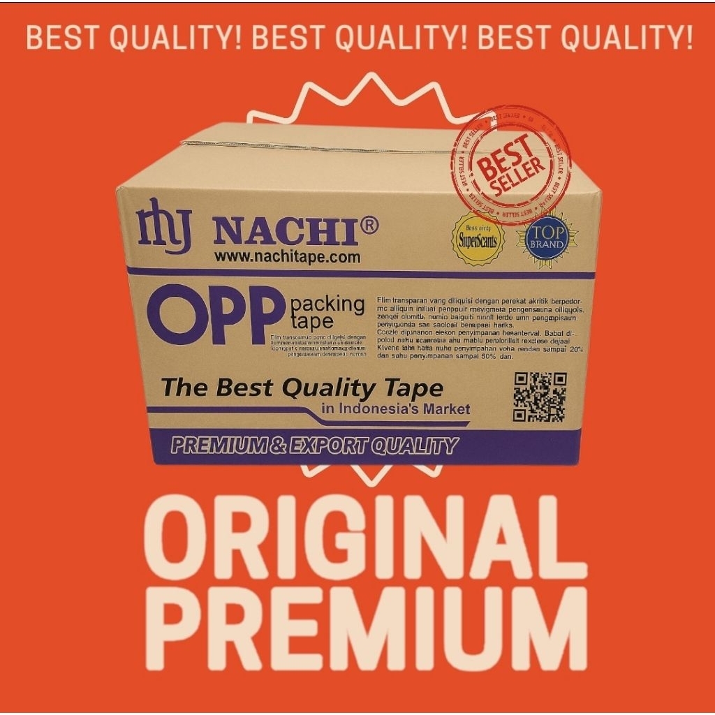 

LAKBAN NACHI ORIGINAL 48MM 100 YARD 2 INCH BENING OPP TAPE 1 ROLL / 6 pcs Grade Ungu