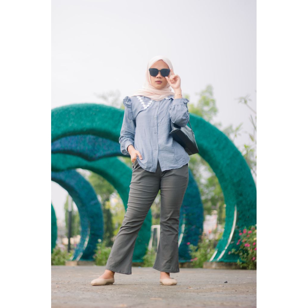 ALIFIA TOP BLOUSE SAILOR WANITA // TASYA KEMEJA POLO LINEN KERAH RENDA||VIRAL BAJU KULIAH KEKINIANN