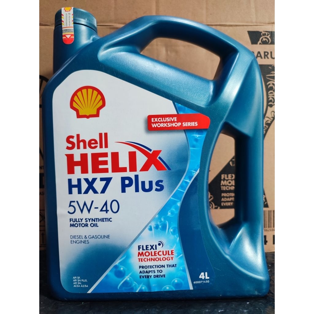 OLI SHELL HELIX HX7 PLUS 5W-40 4LITER ORIGINAL BARCODE HOLOGRAM TIDAK PUDAR