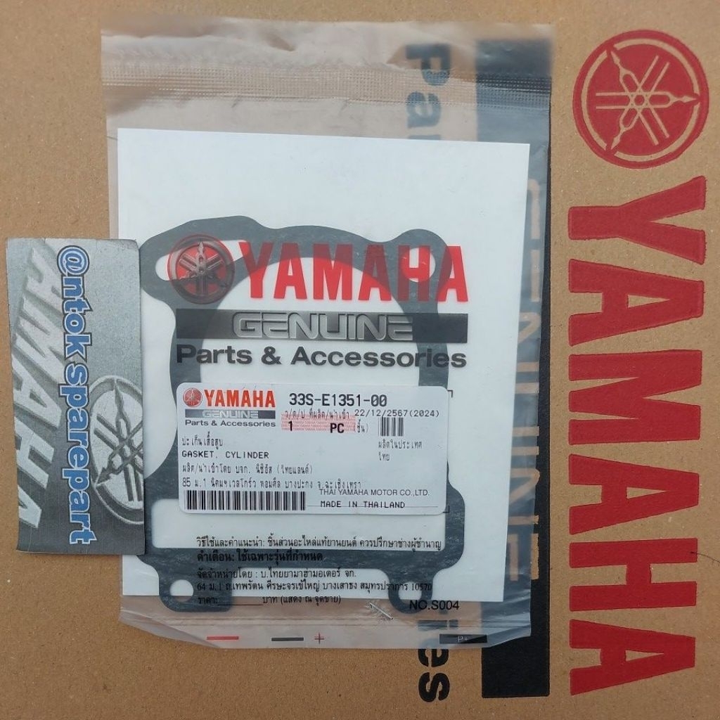 Paking Perpak Cylinder Blok Buring Xeon Carbu GT 125 Xeon RC Aerox 125 Original Genuine Yamaha 33S-E