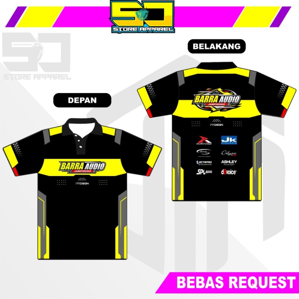[ BISA SATUAN ] Kaos Jersey Custom Nama Sound System - Bisa Pakai Logo Kamu - Free Ganti Nama - Free