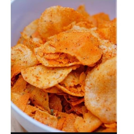 

Keripik Moring Cimol Kering Pedas Garut 1kg / bu nonov snack