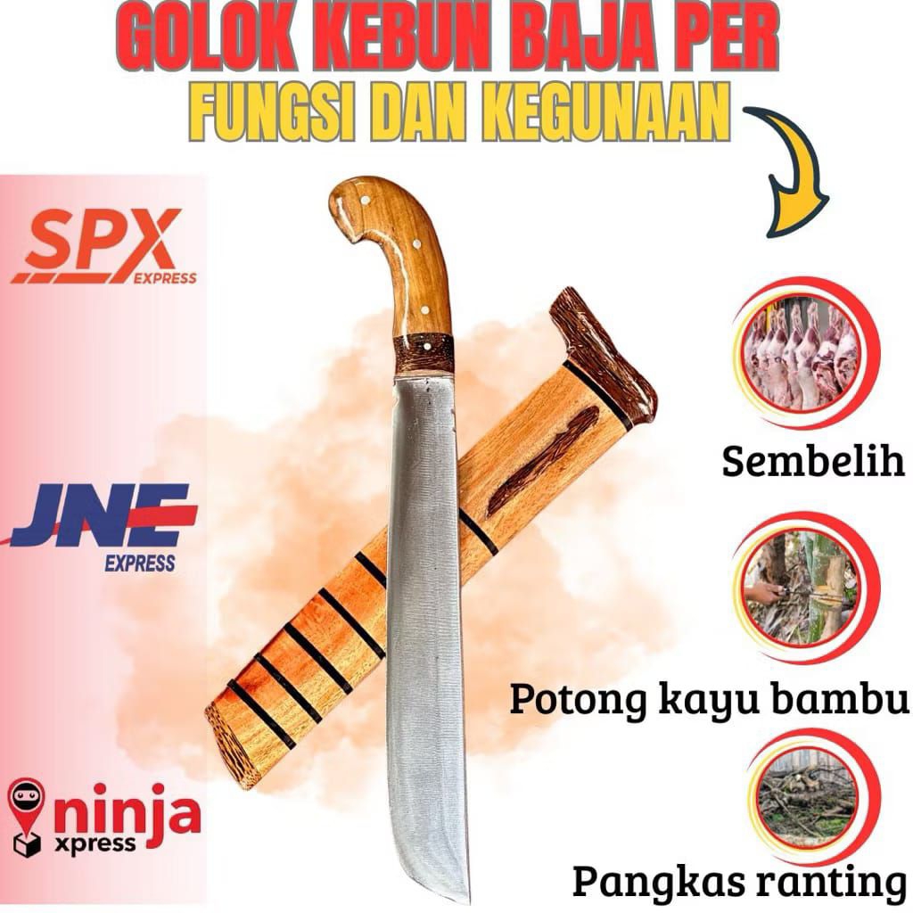 Golok Kebun Minimalis | Per baja asli 100%