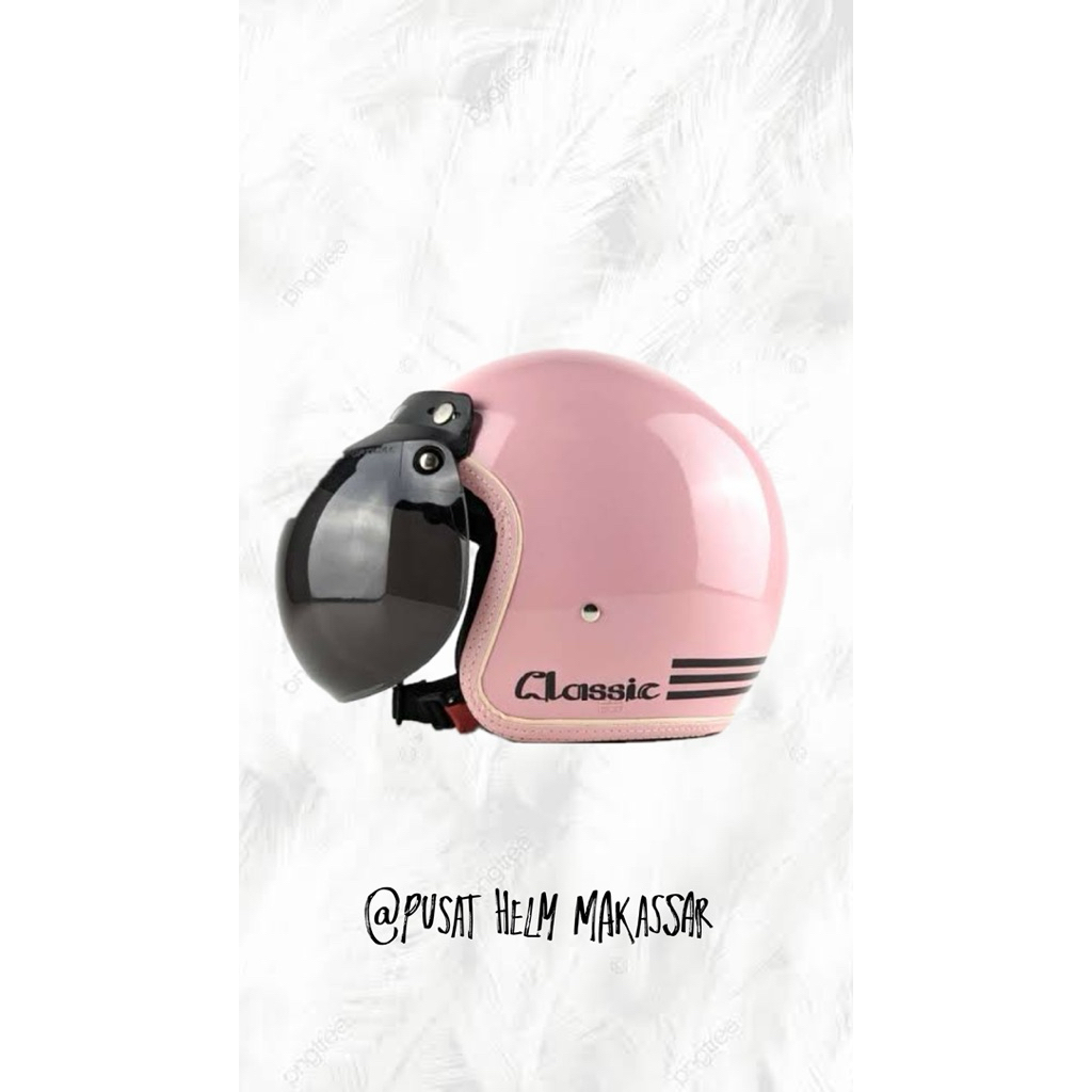 HELM BOGO HELM RETRO WANITA WARNA PASTEL