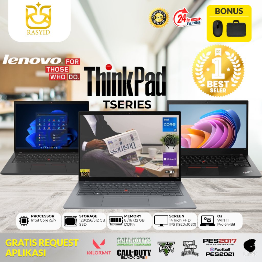 Laptop Murah Lenovo Thinkpad T14s, T14, T480, T430, T440, T450, T460, T470s, T470, T480s, T490, T490