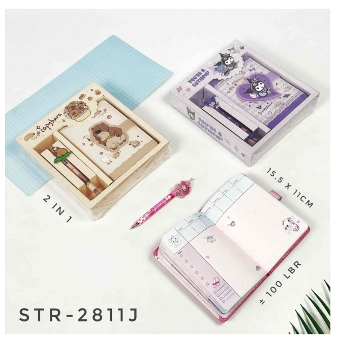 

NOTE BOOK DIARY SET PENA SANRIO CAPYBARA MELODY KUROMI ROLL/KADO SANRIO LOVERS/KADO BESTIE