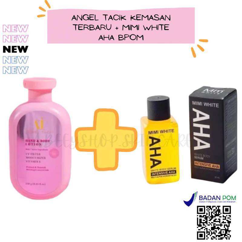 PAKET BUNDLING ANGEL TACIK LOTION + MIMI WHITE AHA BODY SERUM