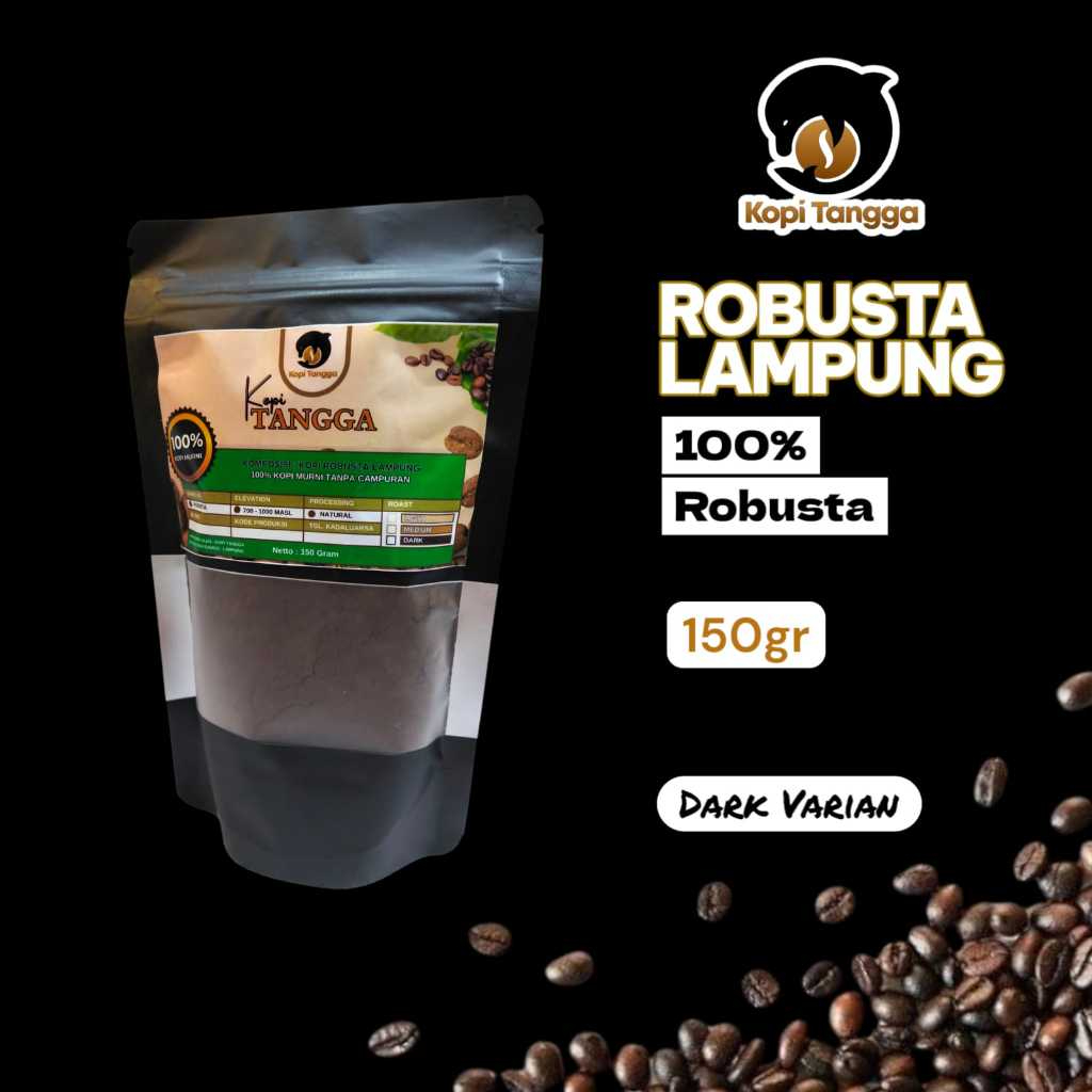 

Kopi Robusta Lampung Asli Premium 100% Tanpa Campuran - Kopi Tangga Varian Dark 150 Gram