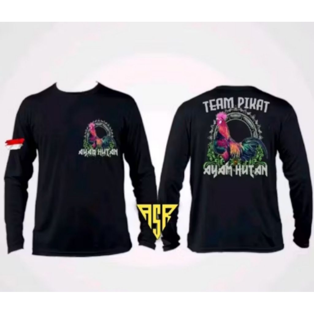 Kaos Distro Lengan Panjang Team Pikat Ayam Hutan Kaos T-shirt Unisex Bahan Adem & Nyaman